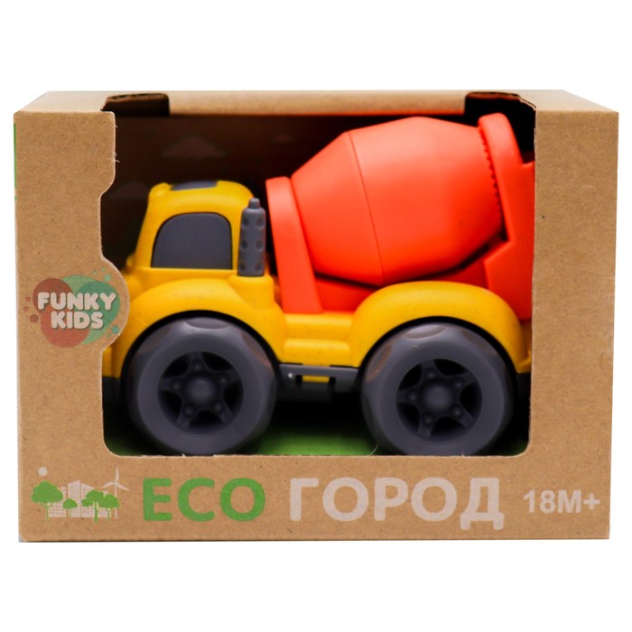 Эко-машинка Funky Toys «Бетономешалка», 10 см