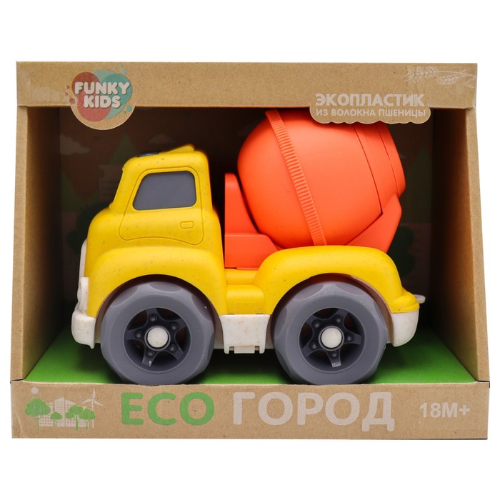 Эко-машинка Funky Toys «Бетономешалка», 18 см