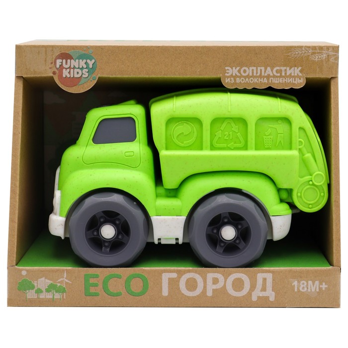 Эко-машинка Funky Toys «Городская техника», цвет зелёный, 18 см