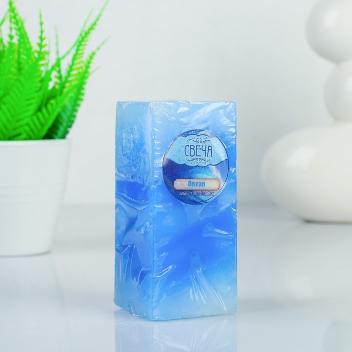 Свеча восковая "Полоска", аромат океан