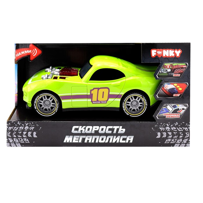 

Машинка фрикционная Funky Toys «Скорость мегаполиса. Спортивный автомобиль», открывающиеся двери, со светом и звуком, 25 см