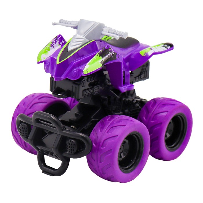 Машинка фрикционная Funky Toys «Квадроцикл», с краш-эффектом, 4х4, цвет фиолетовый машинка с краш эффектом funky toys 4х4 пул бэк цвет голубой