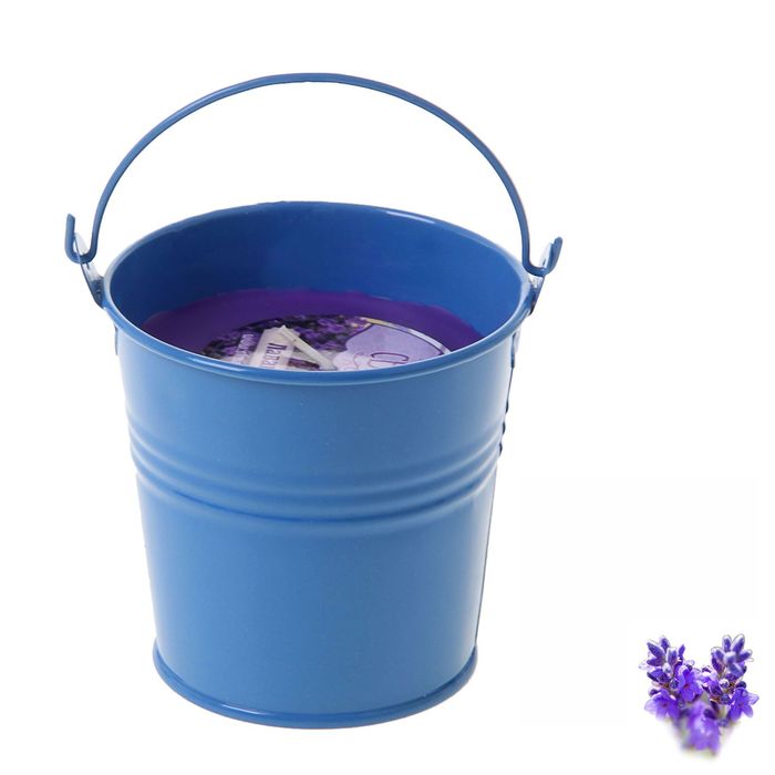 Свеча восковая "Ведёрко", аромат лаванда