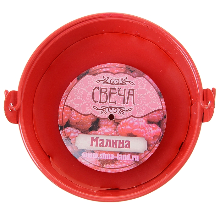 Свеча восковая "Ведёрко", аромат малина
