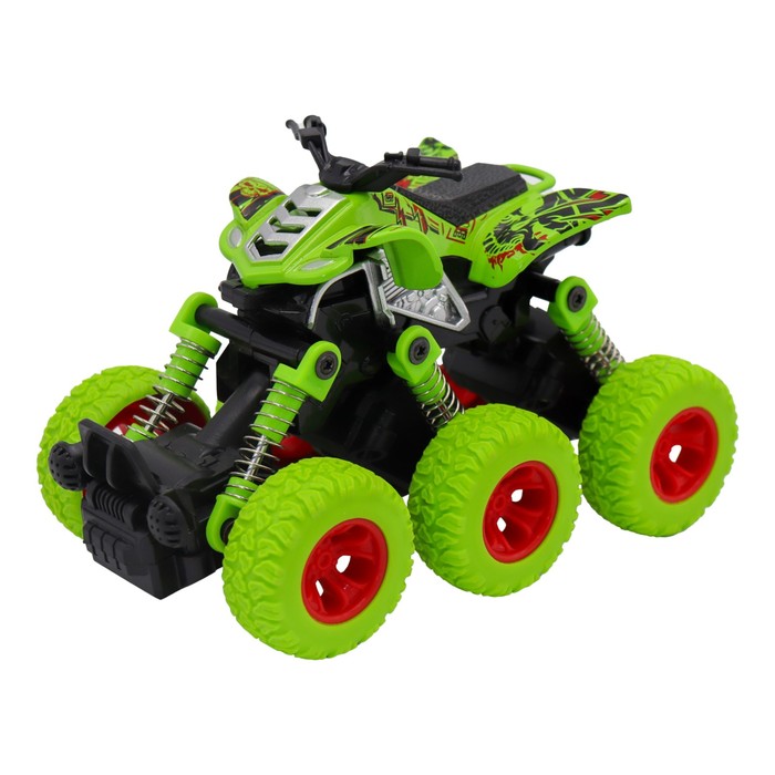 цена Машинка инерционная Funky Toys «Квадроцикл», рессоры, 6х6, цвет зелёный