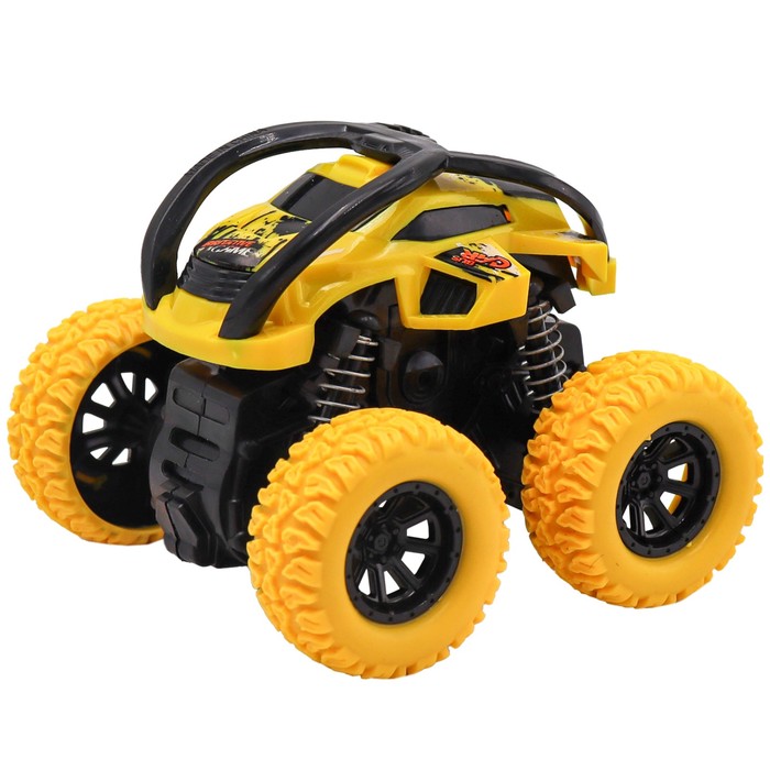 

Машинка фрикционная Funky Toys «Перевёртыш», 4х4, рессоры, цвет жёлтый