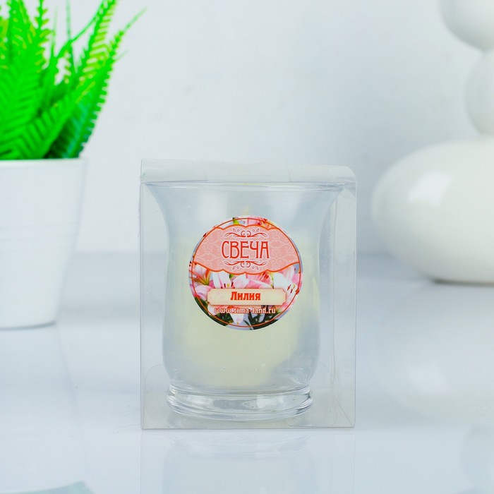 Свеча восковая "Романтика", аромат лилия