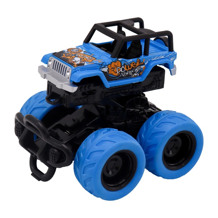 Машинка фрикционная Funky Toys «Сафари», с краш-эффектом, 4х4, цвет синий машинка с краш эффектом funky toys 4х4 пул бэк цвет голубой