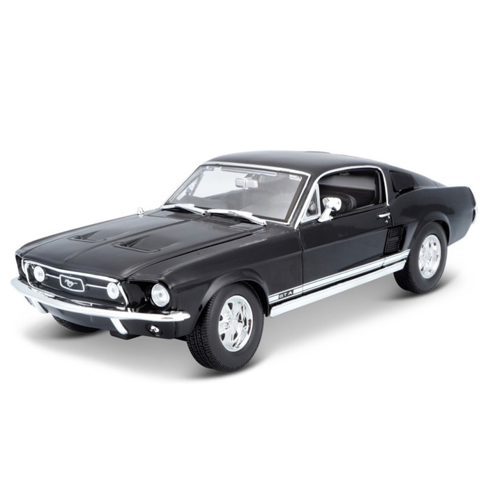 Машинка Maisto Die-Cast 1967 Ford Mustang Fastback, 1:18, цвет тёмно-зелёный maisto 1 64 harley 1967 ford mustang gt chevrolet bel air die cast precision model car model collection gift