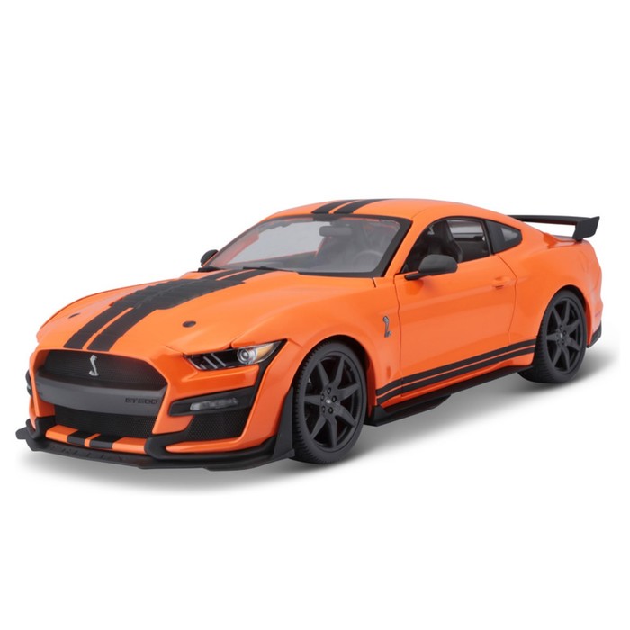 Машинка Maisto Die-Cast 2020 Ford Shelby GT500, открывающиеся двери, 1:18, цвет оранжевый maisto 1 24 ford 2020 mustang shelby gt500 green static die cast vehicles collectible model car toys