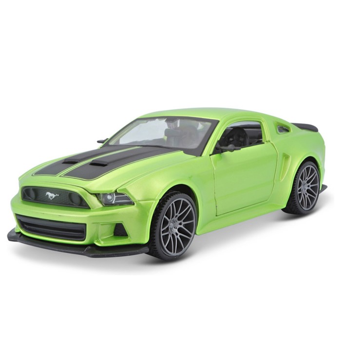 Машинка Maisto Die-Cast Ford Mustang Street Racer, открывающиеся двери, 1:24, цвет зелёный maisto 1 24 ford 2014 mustang street racer special edition metal luxury vehicle diecast pull back cars model toy collection