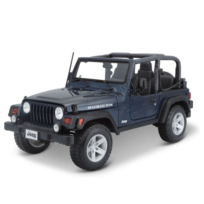 Машинка Maisto Die-Cast Jeep Wrangler Rubicon, открывающиеся двери, 1:18, цвет тёмно-синий цена и фото