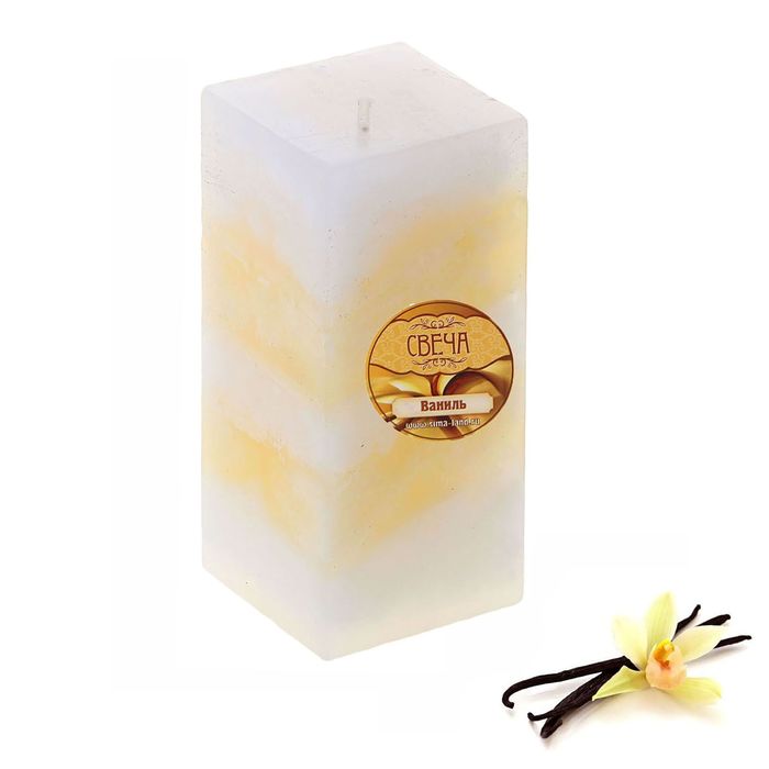 Свеча восковая "Полоска", аромат ваниль