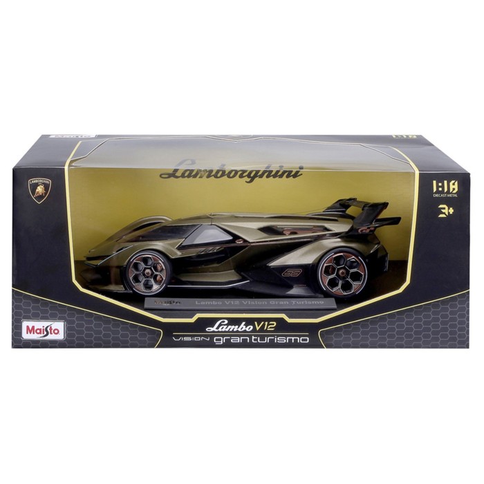 Машинка Maisto Die-Cast Lamborghini V12 Vision Gran Turismo, 1:18, цвет зелёный