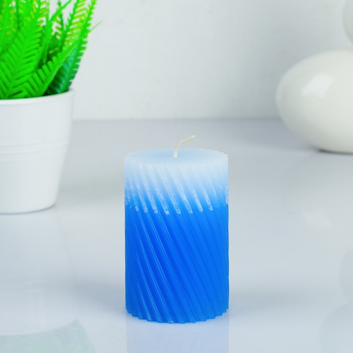 Свеча восковая "Спираль", аромат океан