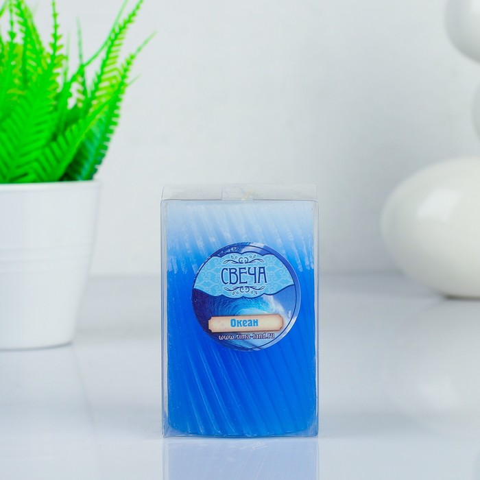 Свеча восковая "Спираль", аромат океан
