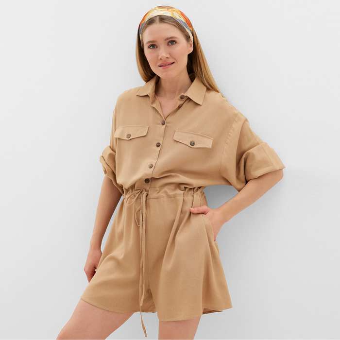 

Комбинезон женский MINAKU: Casual Collection цвет бежевый, р-р 48