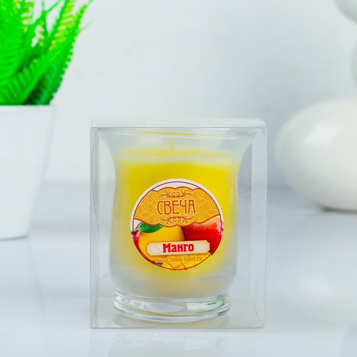 Свеча восковая "Романтика", аромат манго