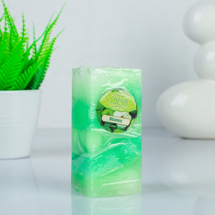Свеча восковая "Полоска", аромат яблоко