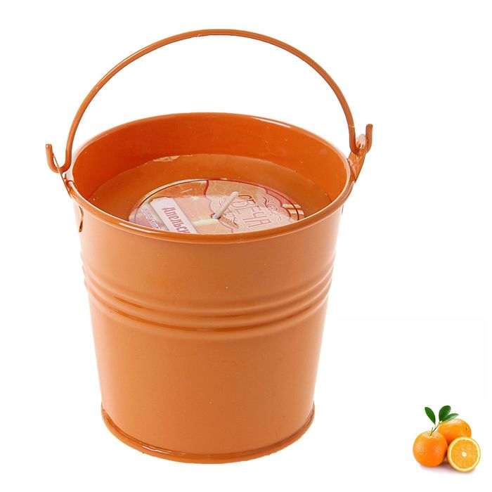 Свеча восковая "Ведёрко", аромат апельсин