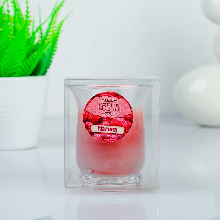 Свеча восковая "Романтика", аромат малина