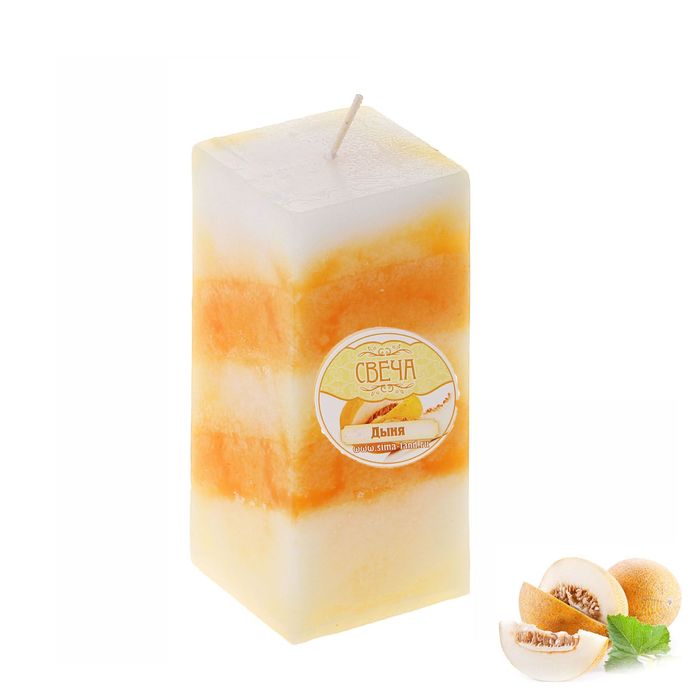 Свеча восковая "Полоска", аромат дыня