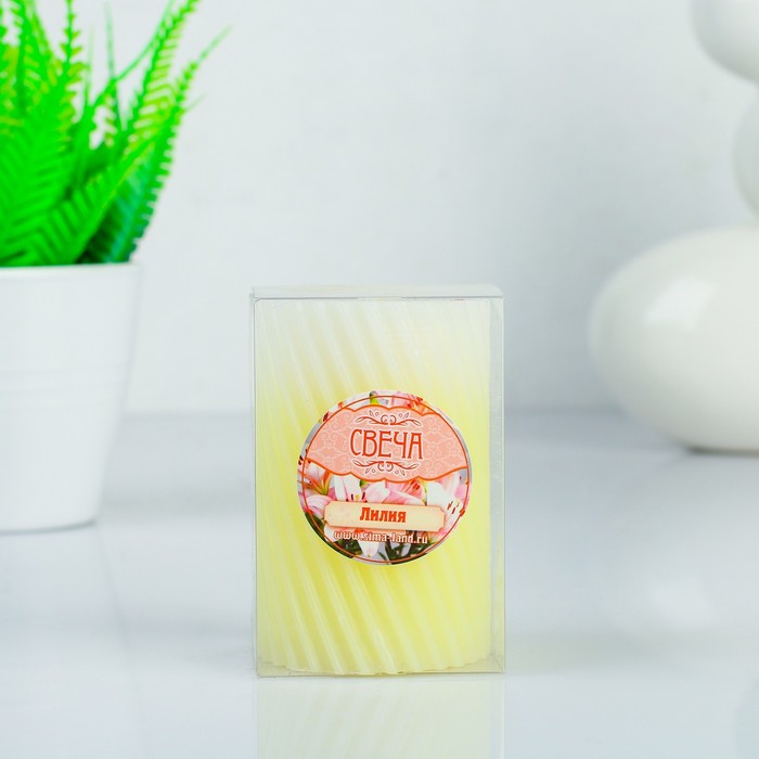 Свеча восковая "Спираль", аромат лилия