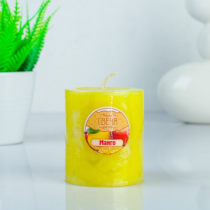 Свеча восковая "Кусочки льда", аромат манго