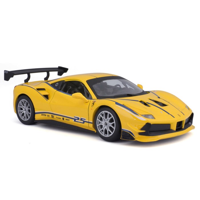 Гоночная машинка die-cast Bburago Ferrari - 488 Challenge, 1:24, цвет жёлтый