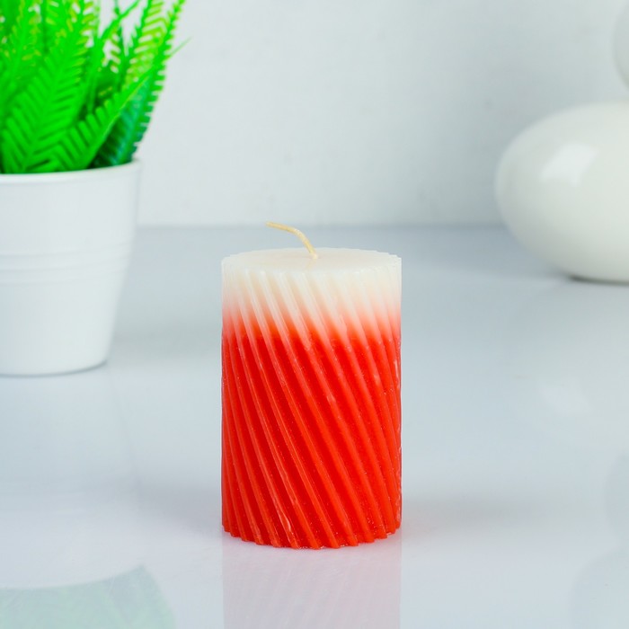 Свеча восковая "Спираль", аромат малина