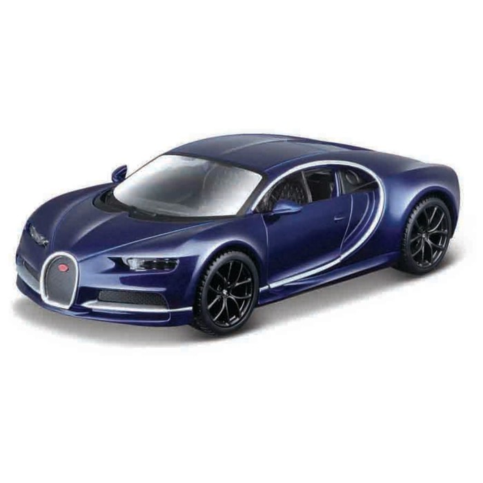 Машинка Bburago Bugatti Chiron, Die-Cast, 1:32, цвет тёмно-синий цена и фото