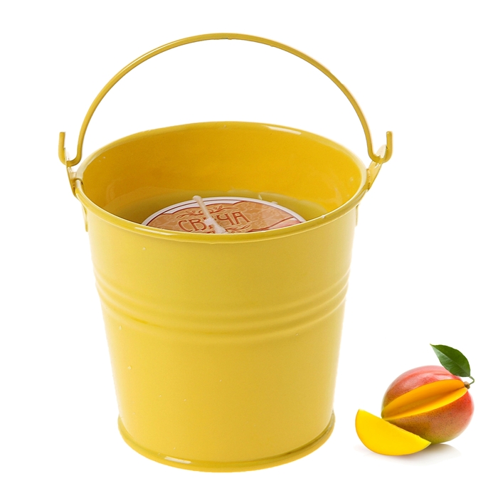 Свеча восковая "Ведёрко", аромат манго