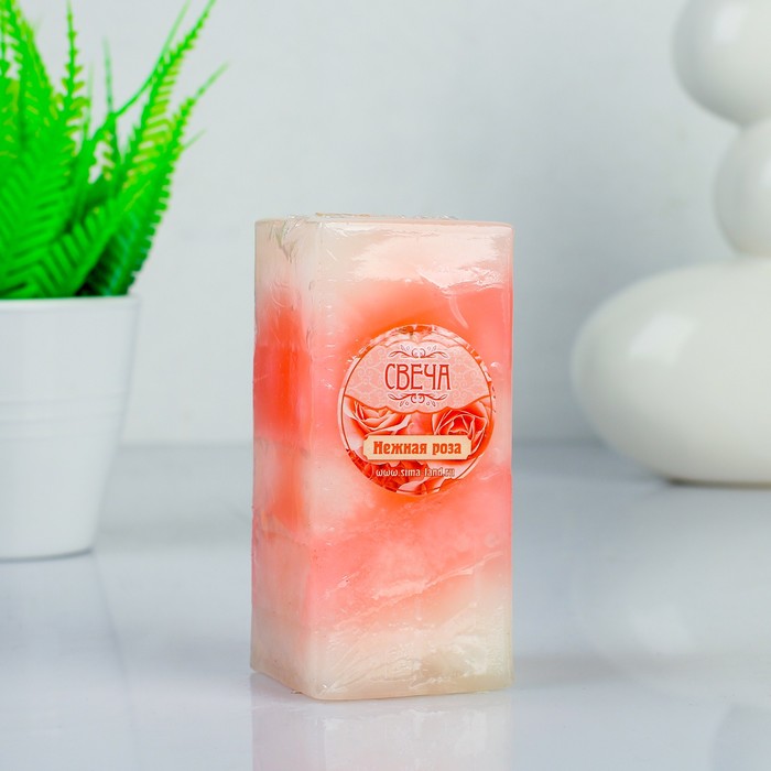 Свеча восковая "Полоска", аромат роза