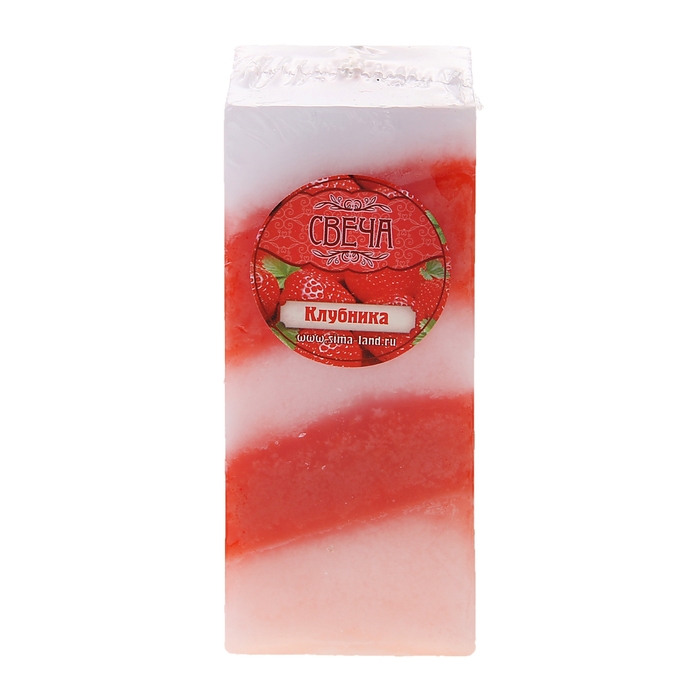 Свеча восковая "Полоска", аромат клубника