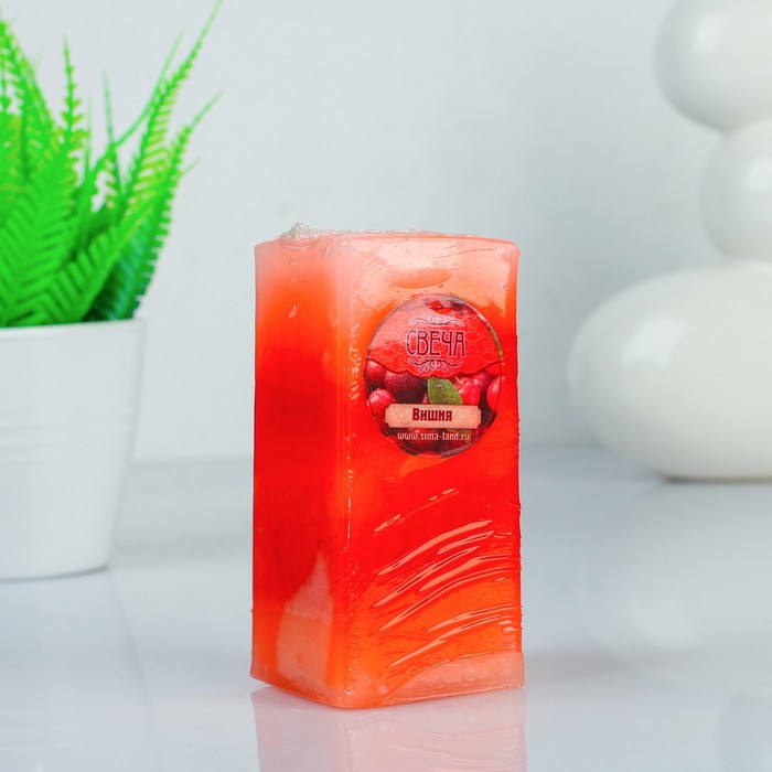 Свеча восковая "Полоска", аромат вишня