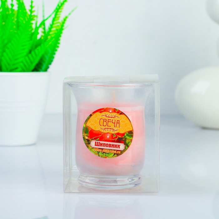 Свеча восковая "Романтика", аромат шиповник