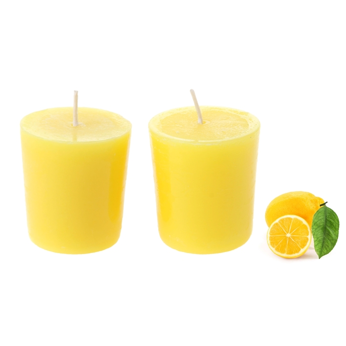 Свечи восковые (набор 2 шт) "Столбик", аромат лимон