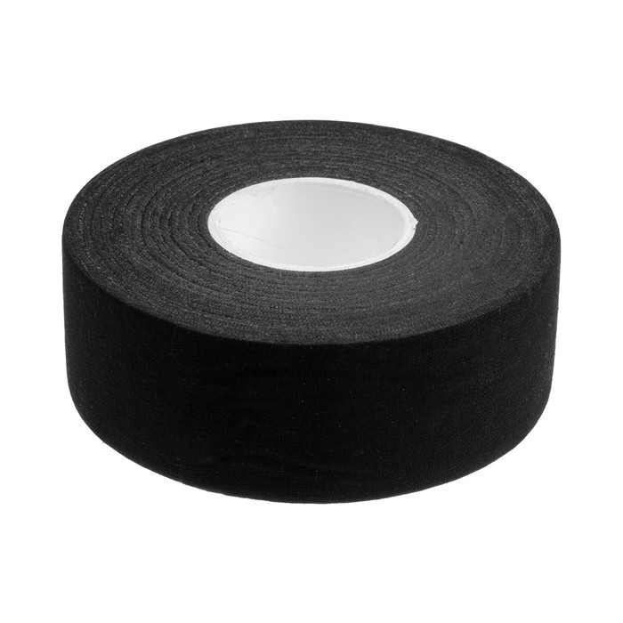 цена Лента клейкая ТУНДРА, тканевая, хоккейная, черная, 300 мкм, 36 мм х 25 м