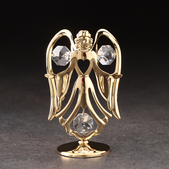 Сувенир Ангел, на подставке, с хрусталиками, 5х4х9 см сувенир балерина на подставке 14х7х6 см с кристаллами