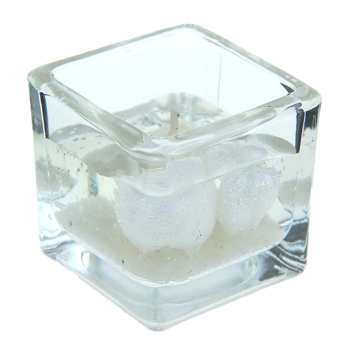 Свеча гелевая "Пылкие сердца", цвет белый