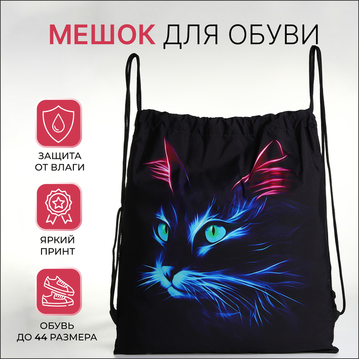 

Мешок для обуви на шнурке, цвет чёрный/разноцветный