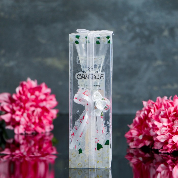 Свеча гелевая "Сердце", цвет белый