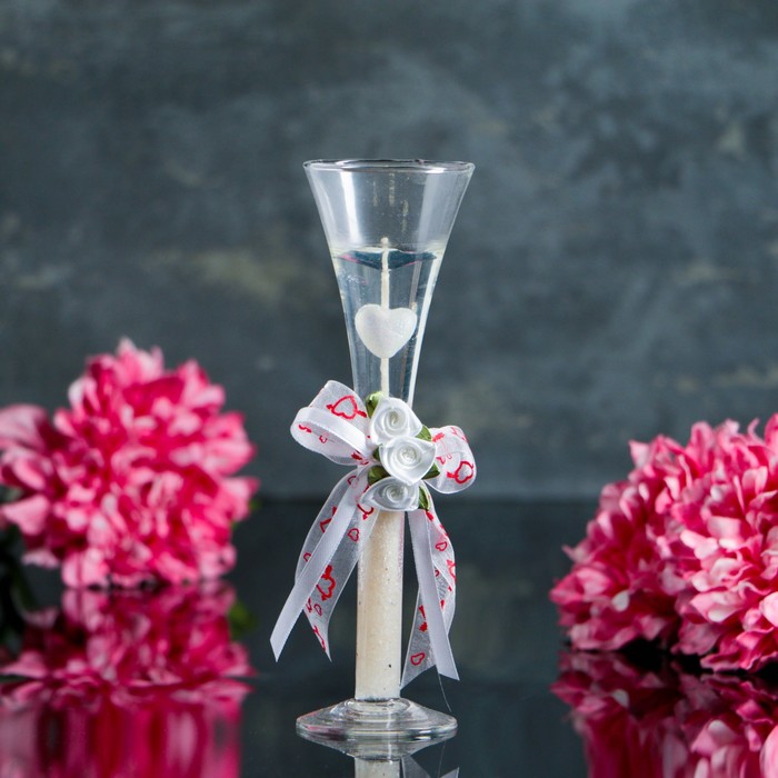 Свеча гелевая "Сердце", цвет белый