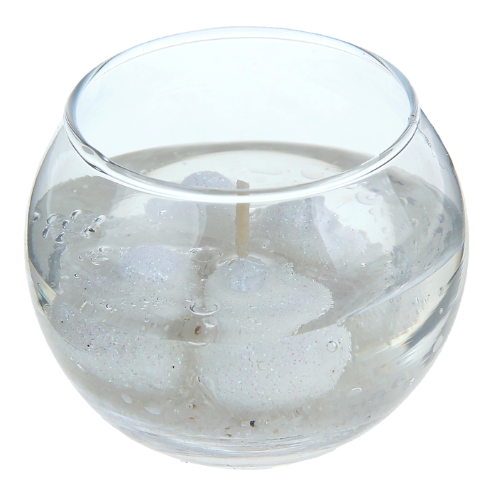 Свеча гелевая "Сердца", цвет белый