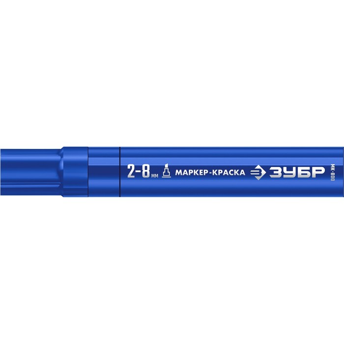 Маркер-краска строительный ЗУБР МК-800 06327-7, клиновидный, 2-8 мм, синий