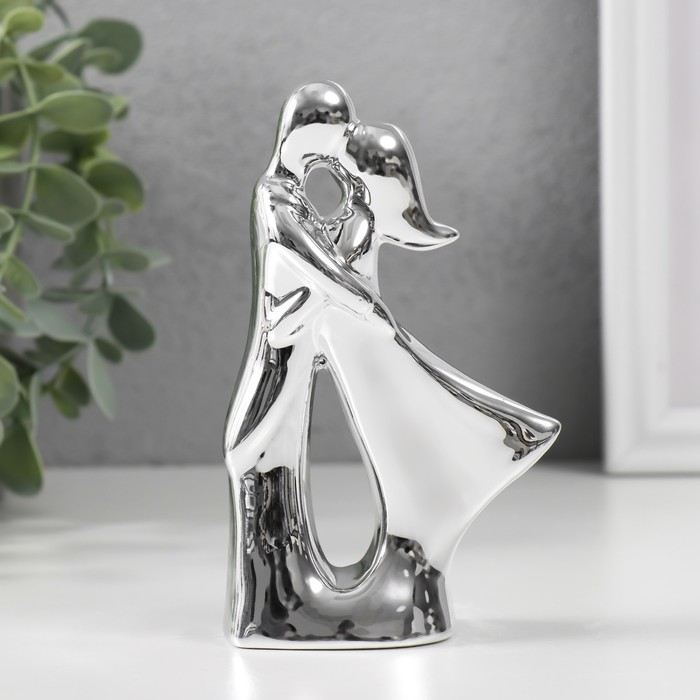 Сувенир керамика Поцелуй серебро 11,5 см сувенир керамика ёжик серебро 5х4 5х6 7 см