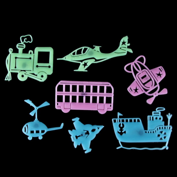 Магнит фосфорный "Транспорт" набор из 7 шт, МИКС