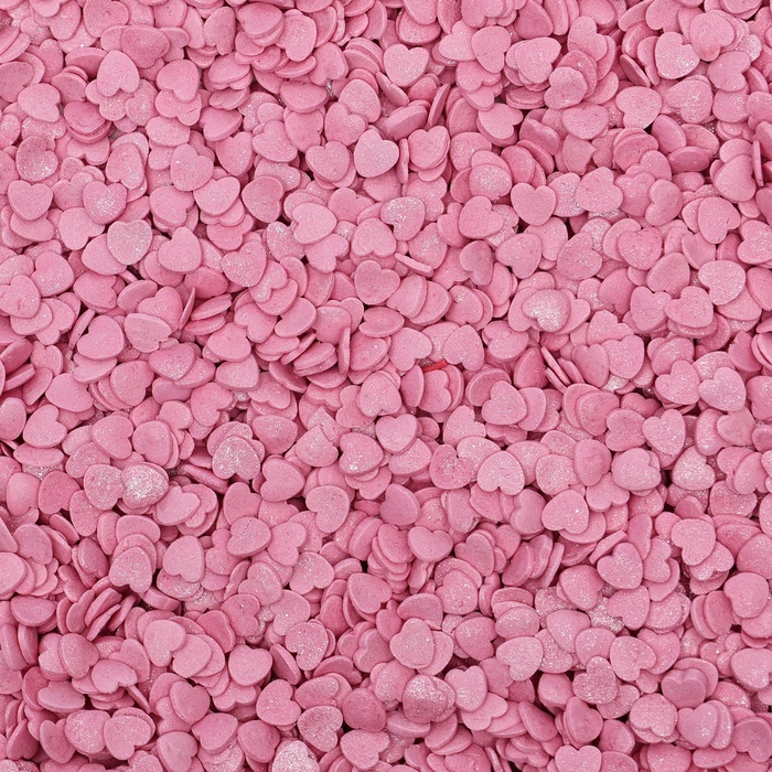 Посыпка сахарная декоративная Сердечки розовые, 500 г кондитерская посыпка с пудовъ сердечки розовые перламутровые 45 г