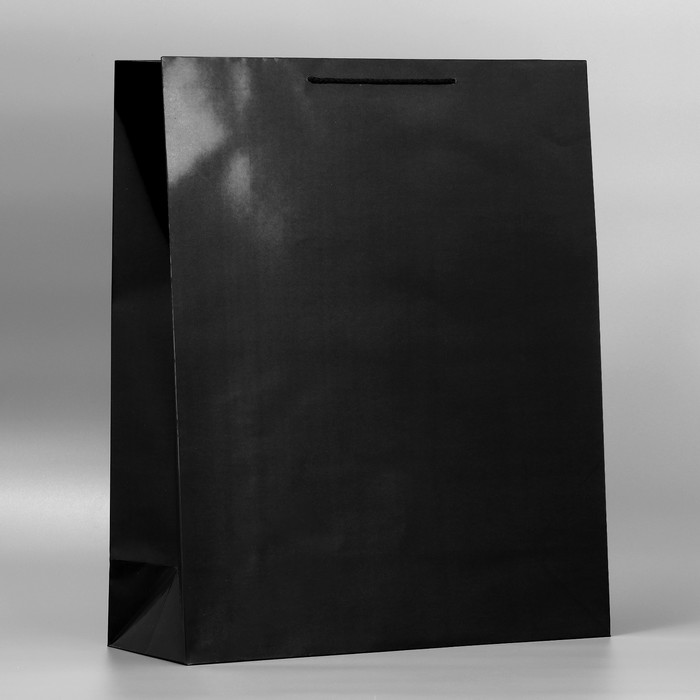 Пакет подарочный ламинированный, упаковка, «Чёрный», 40 х 49 х 15 см пакет подарочный на снежочке хl 50 х 40 х 15 см