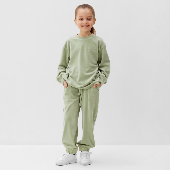 Костюм детский (свитшот, брюки) KAFTAN Plushy р.30 (98-104), зеленый